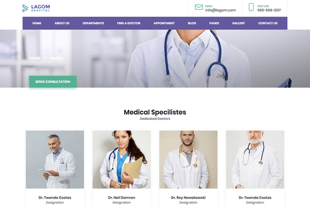 治疗研究所医院网站PSD模板 Medical: Treatment Institute Hospital PSD Template插图(4)