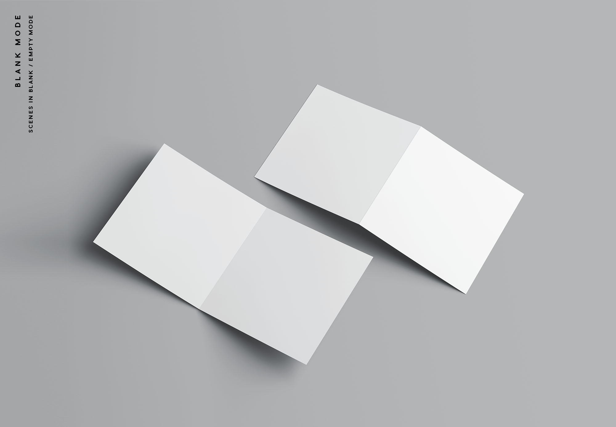 方形双折叠小册子封面&内页设计图样机素材库精选 Square Bifold Brochure Mockup插图(9)