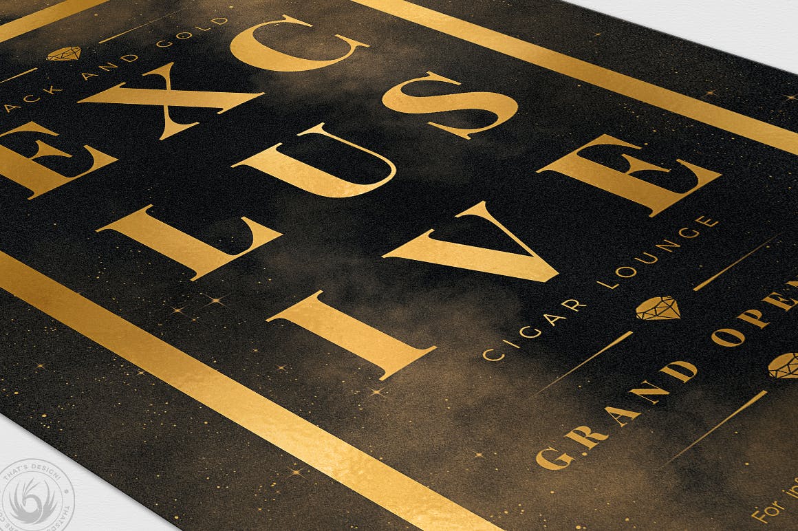 黑金配色奢华海报传单设计模板v14 Black and Gold Flyer Template V14插图(5)