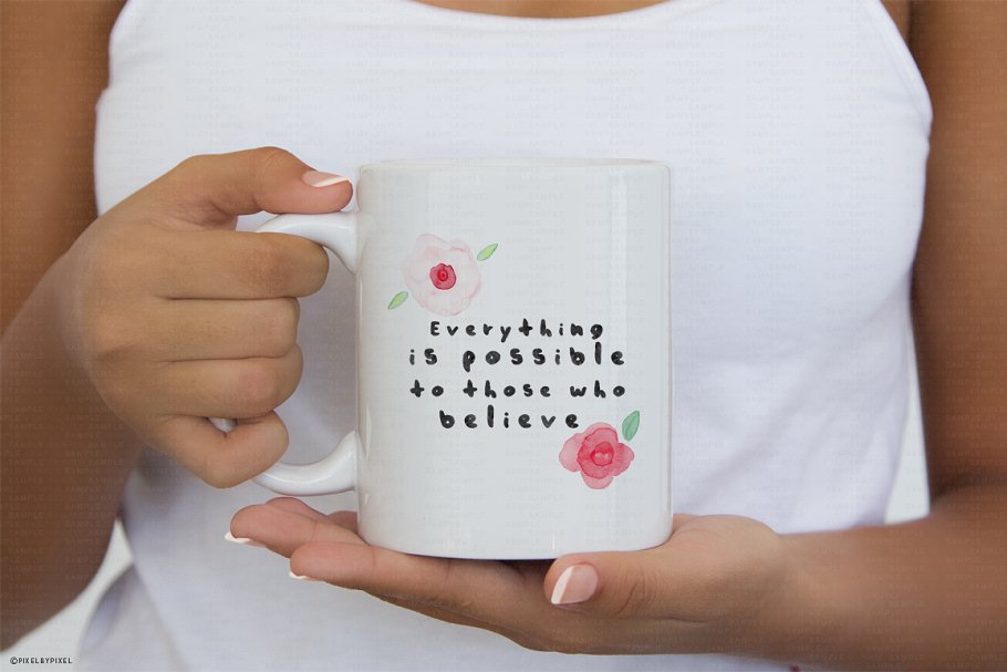 极简主义咖啡马克杯样机模板 #1 Coffee Mug Mockup #1插图(1)