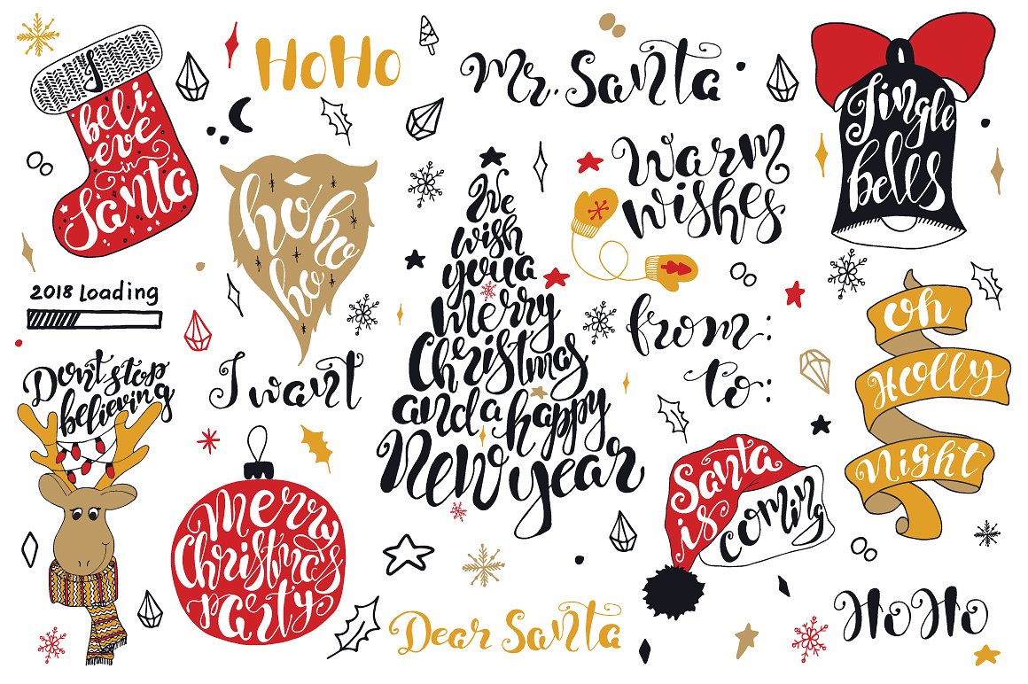 一大波圣诞节手绘矢量素材下载[eps,png,svg]插图(3)