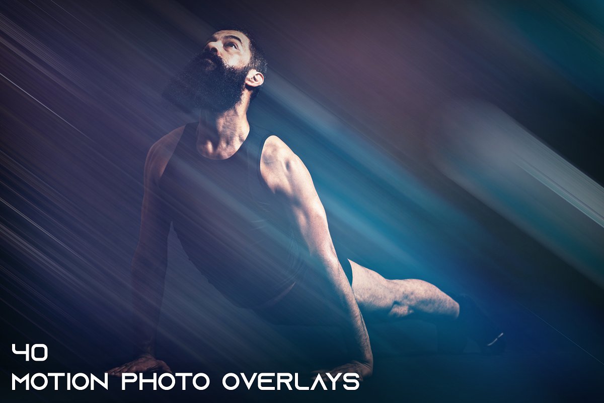 专业运动光线照射效果动态照片叠层背景插图