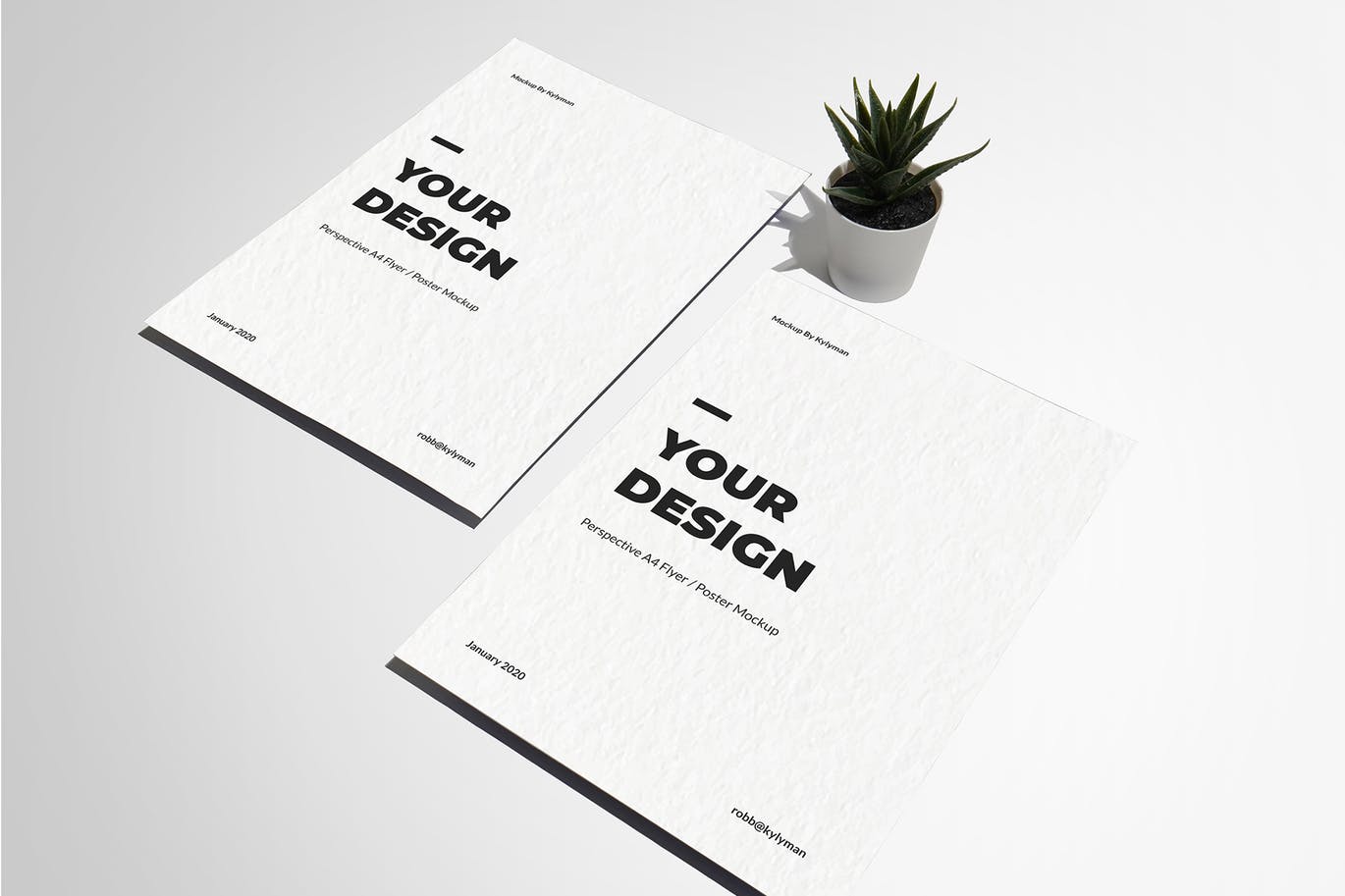 A4传单/海报设计透视图样机素材库精选模板 Perspective A4 Flyer / Poster Mockup插图(2)