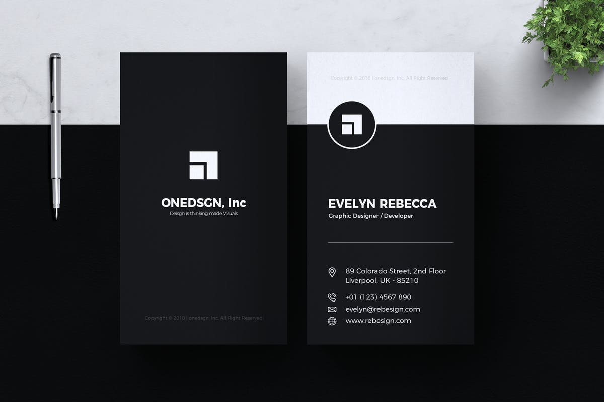 极简主义高端风格商业名片设计模板 Minimalist Business Card Vol. 02插图