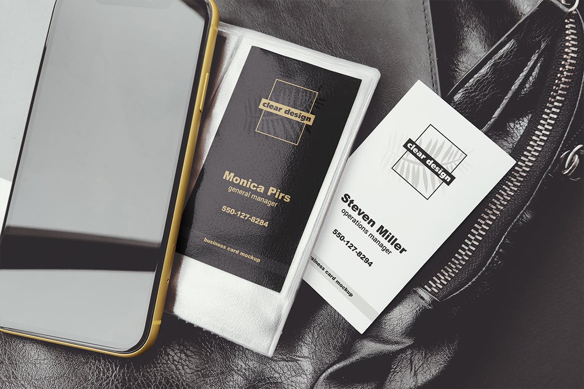 企业名片文件夹场景展示素材库精选模板 Business Card Holder Scene Mockup插图(1)