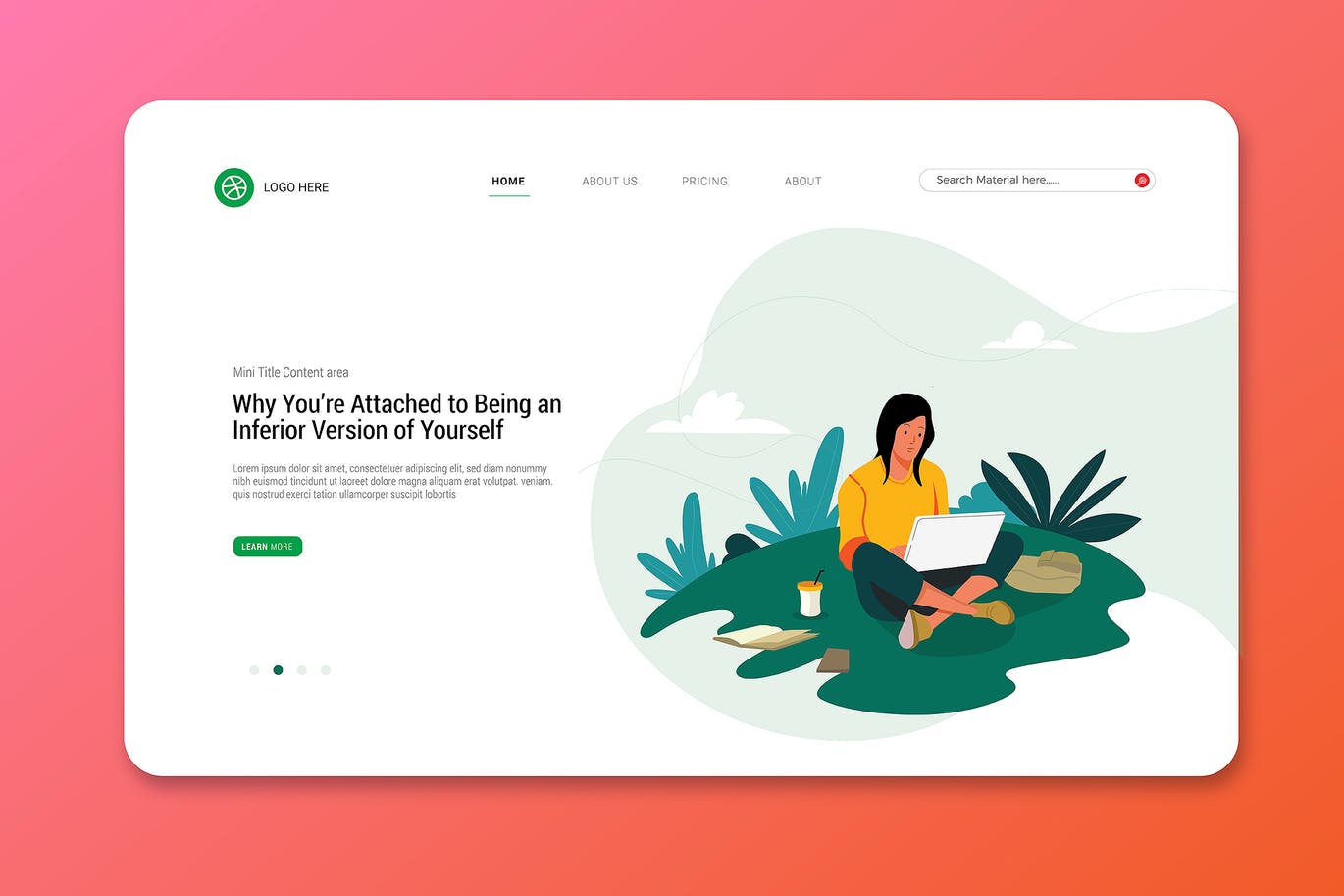 网站设计SOHO工作素材库精选概念插画素材 Work Header Website插图