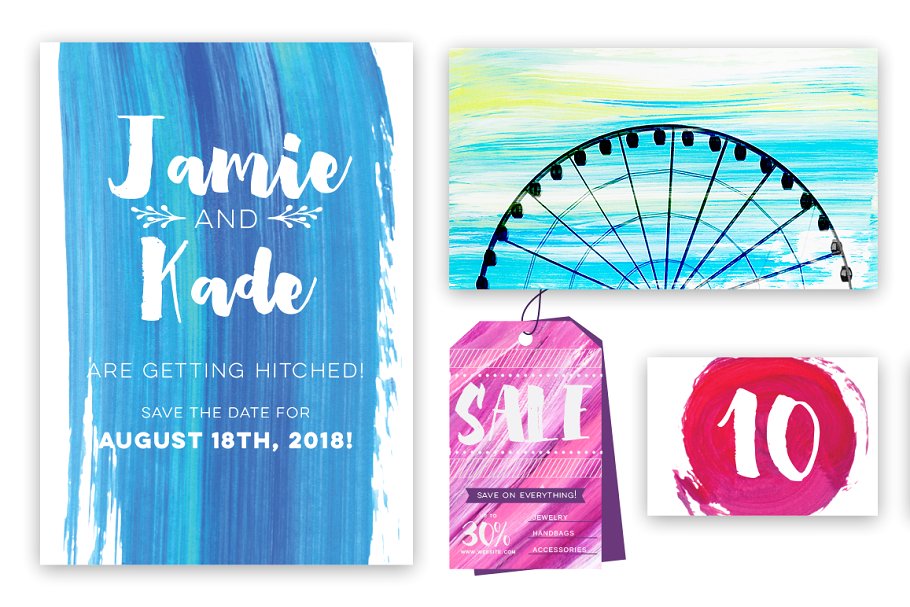 油画条纹背景纹理 Mega Paint Streak Texture Pack插图(3)