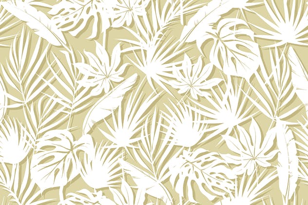 单色花卉无缝图案/背景素材 Unicolorous Seamless Floral Patterns / Backgrounds插图(9)