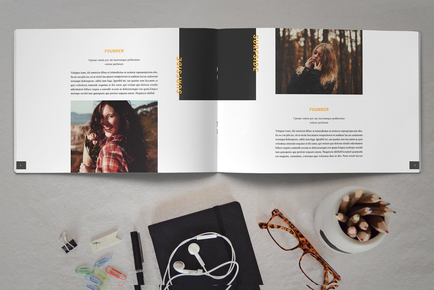 InDesign横版宣传册素材库精选目录设计模板模板 InDesign Brochure Catalog Template插图(2)