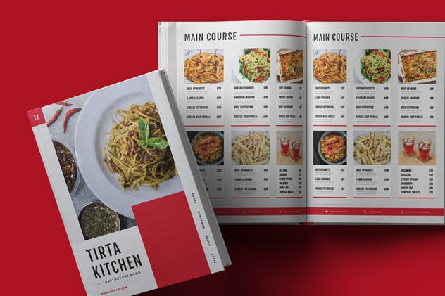 高档意式餐厅菜单设计PSD模板 Restaurant Menu插图(1)