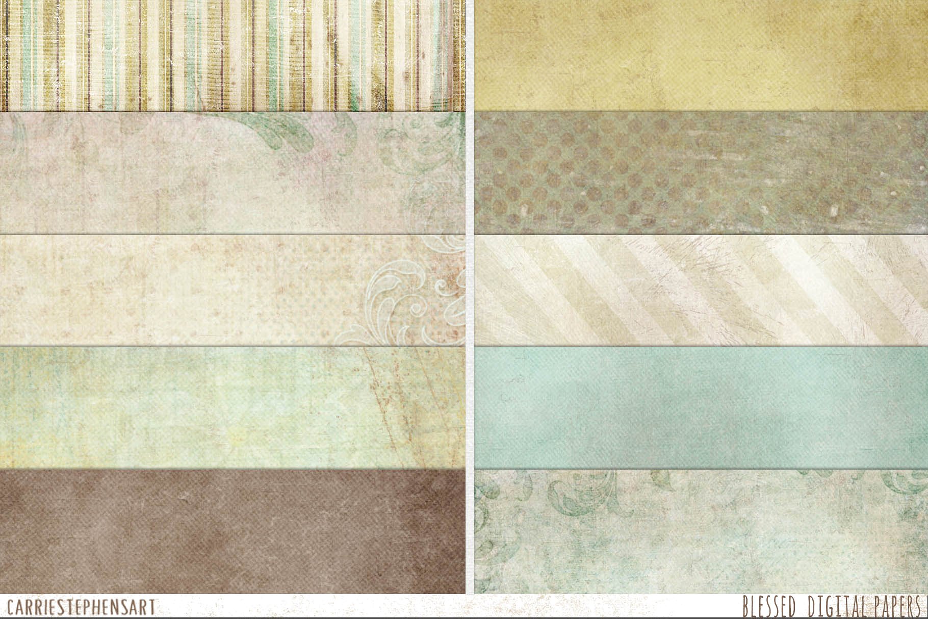 节日祝福主题礼品包装适用纸张纹理 Blessed Digital Paper – Elegant插图(2)