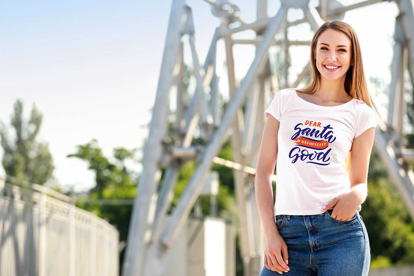 女士T恤服装设计模特上身效果图样机合集 Female T-Shirt Mockup Collection插图(2)