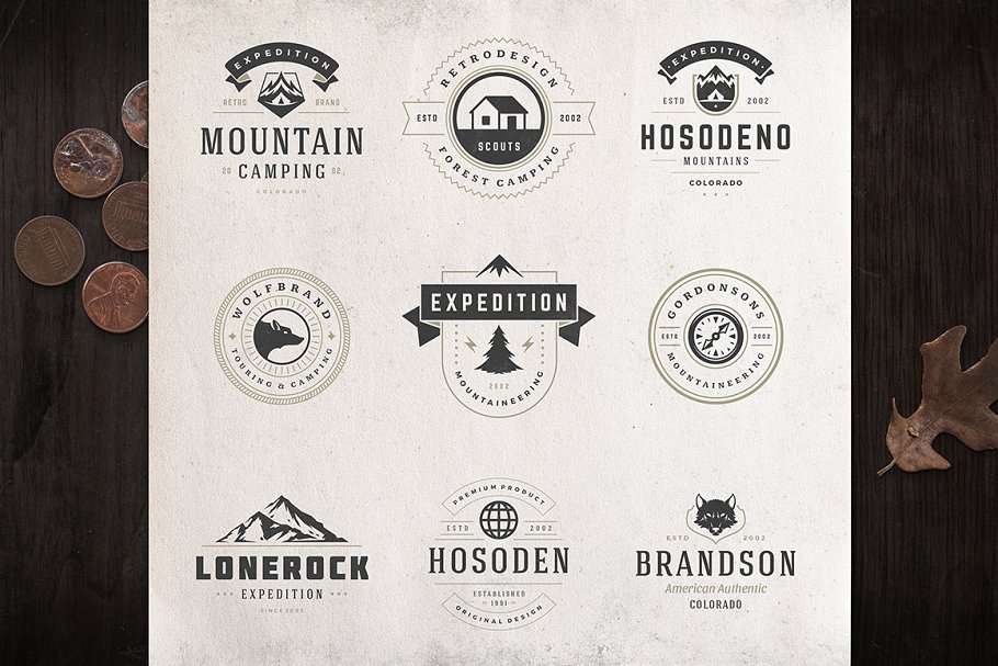 50款户外品牌Logo徽标设计模板 50 Outdoor logos and badges插图(4)
