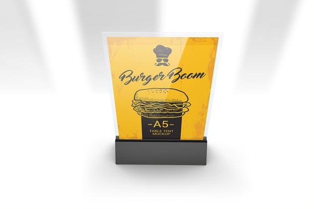 A5尺寸透明菜单/桌号样机模板 Menu Holder Table Tent Mockups插图(3)
