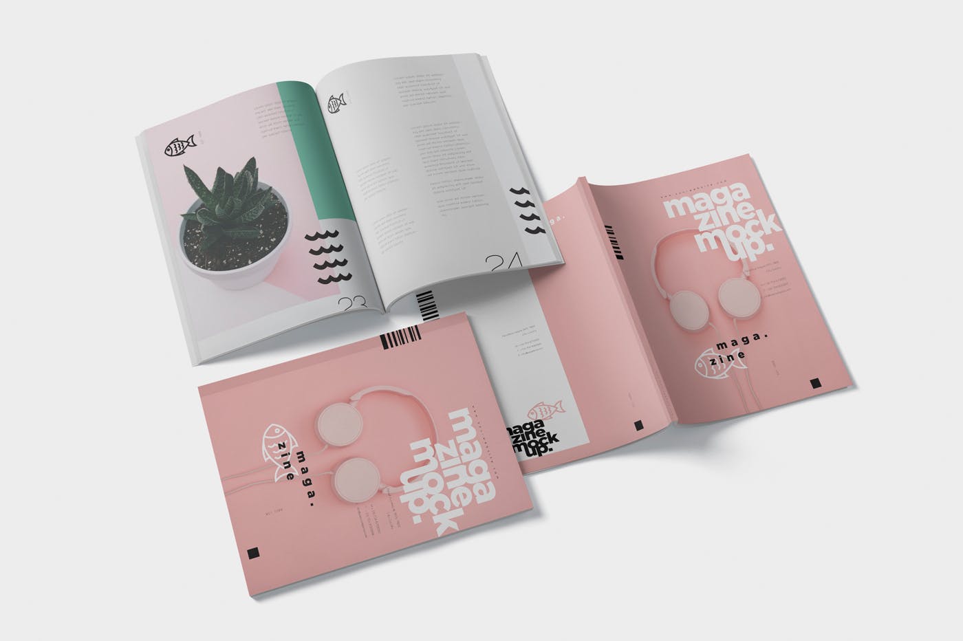 美国信纸尺寸规格杂志封面&内页排版设计效果图样机 Magazine Mockup – US Letter 8.5×11 Inch Size插图(2)