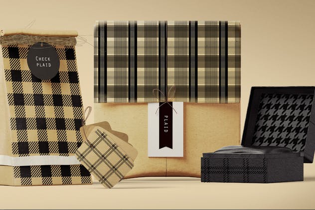 家居风格格子印花无缝图案 Plaid Seamless Patterns插图(2)