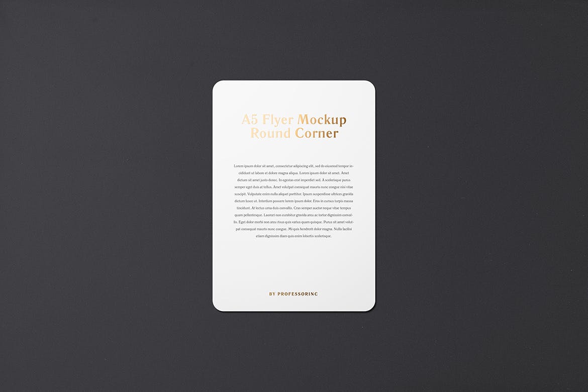 A5尺寸圆角传单纵向效果图样机素材库精选 A5 Portrait Flyer Mockup — Round Corners插图(1)