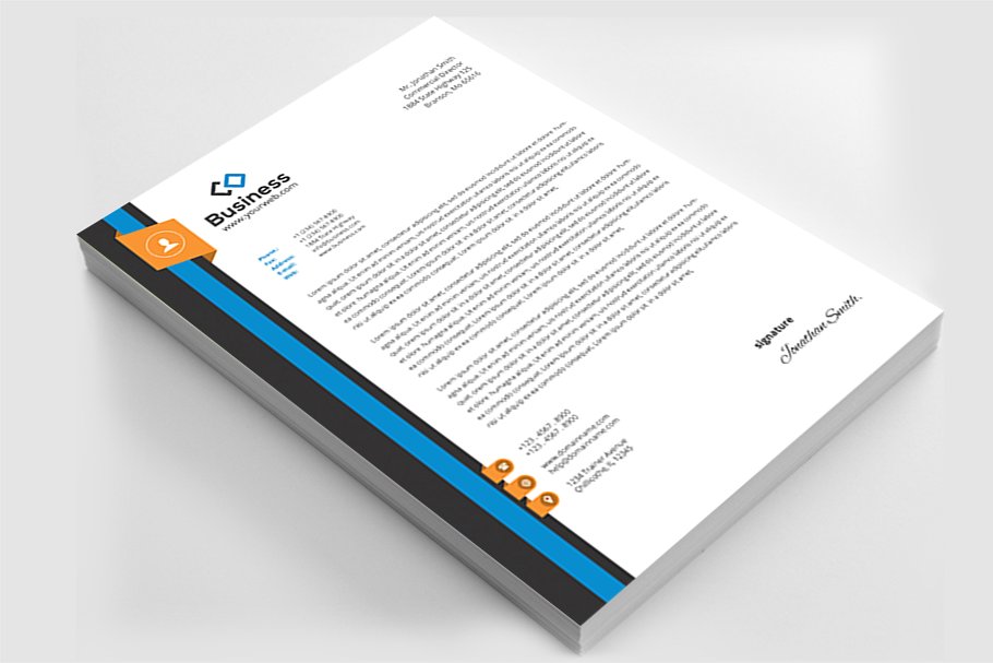 企业品牌信笺设计模板 Letterhead插图