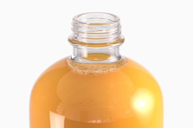 冷榨汁玻璃瓶饮料瓶外观包装样机 Cold Pressed Juice Glass Bottle Mockup插图(4)
