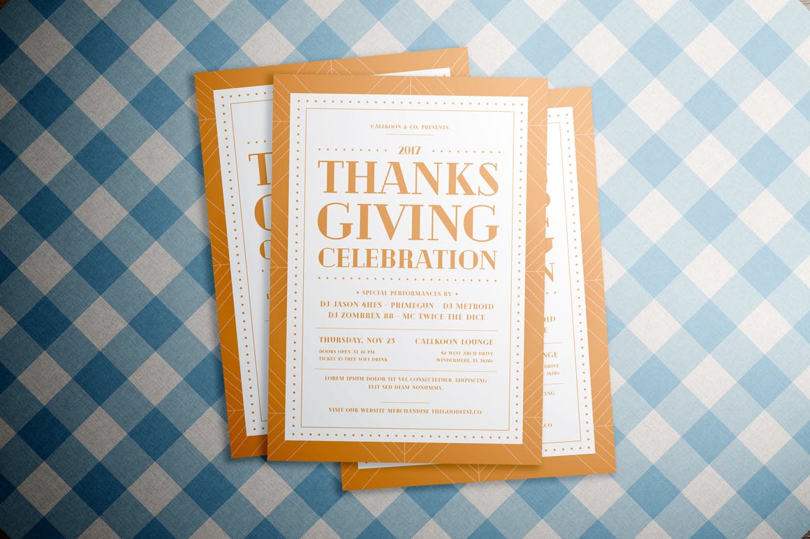 感恩节音乐会主题海报传单设计模板 Thanksgiving Flyer插图(2)