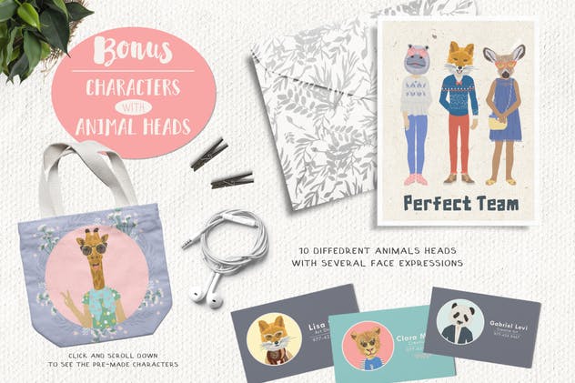 水彩卡通人物形象设计工具 Custom Character Creation Kit插图(9)