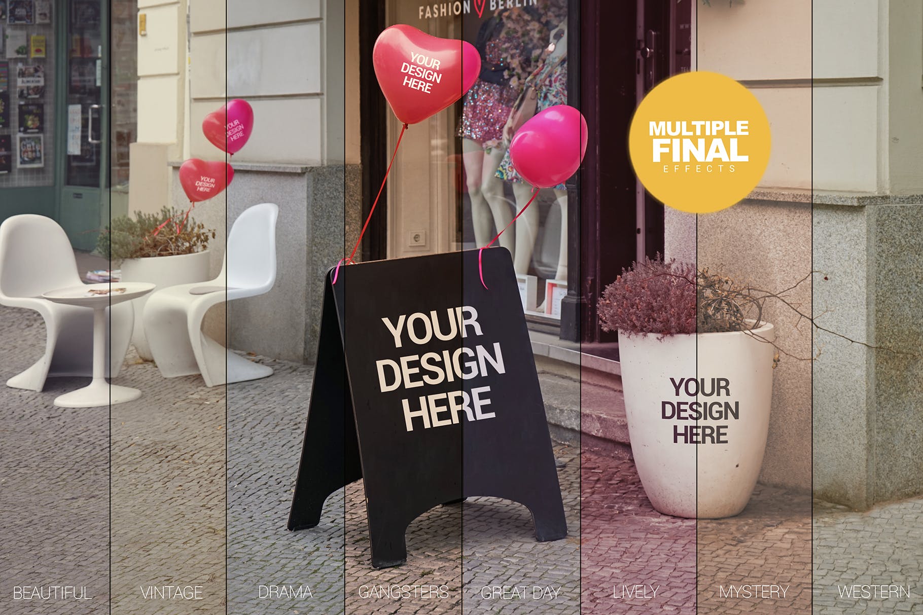 店铺促销门口折叠告示牌样机模板 Slate Mockup for Love插图(4)