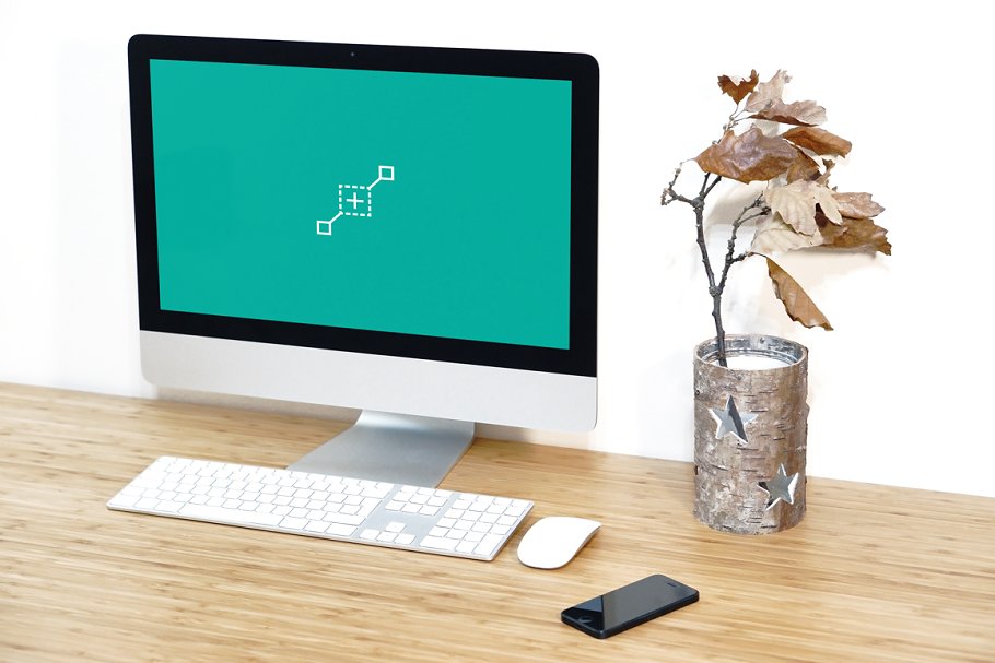 简易简约办公场景一体机电脑样机 Workspace Device PSD Mockup插图(10)
