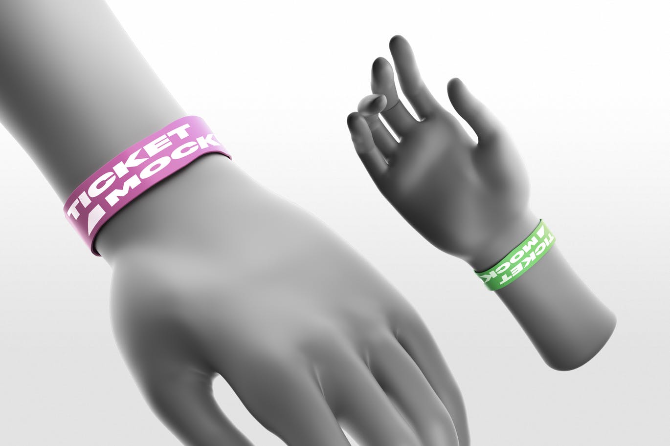腕带门票图案设计样机素材库精选 Wristband Ticket Mockups插图