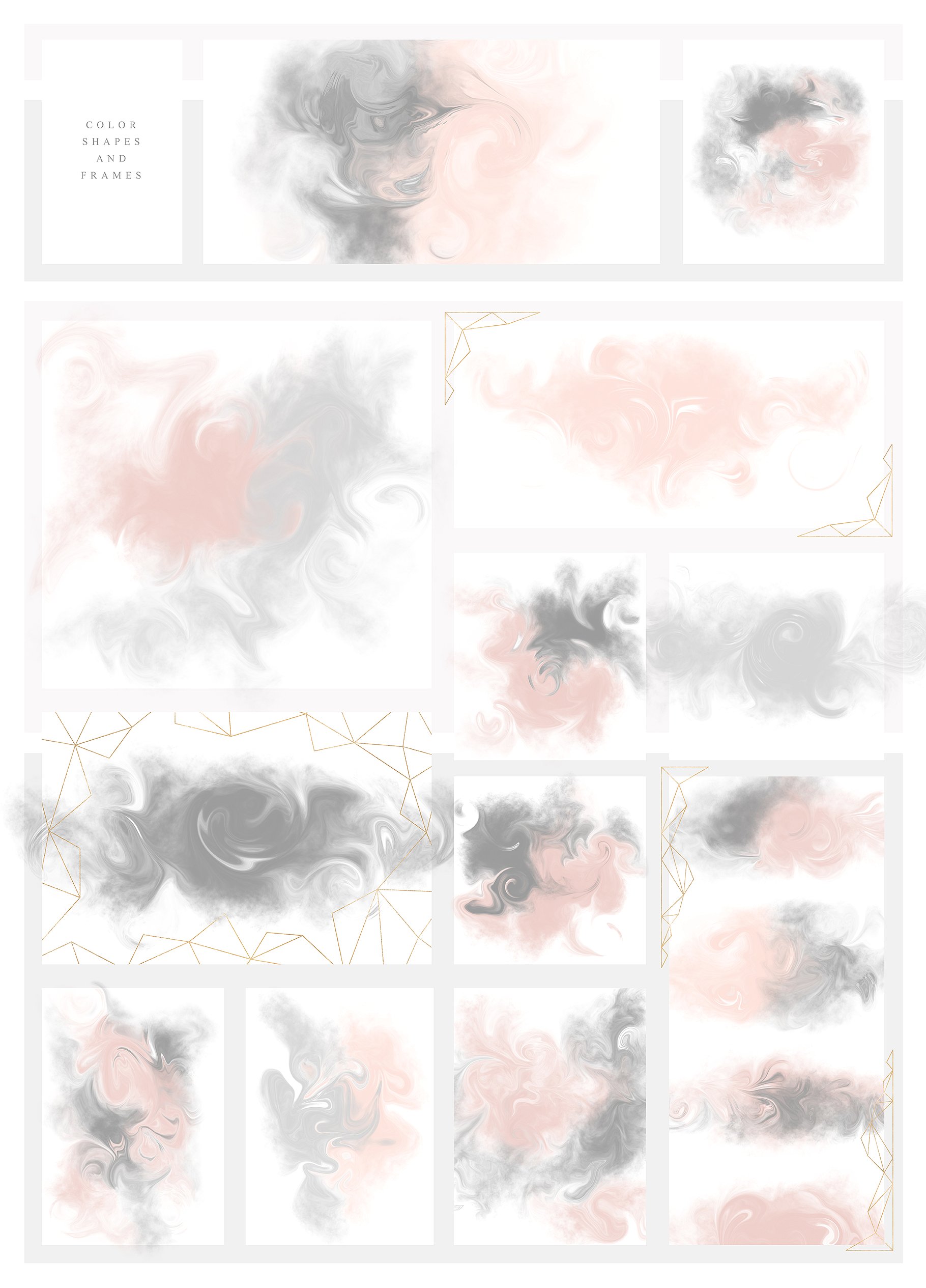 淡雅柔和的灰粉设计元素合集 Tender Mist Collection Pro插图(6)