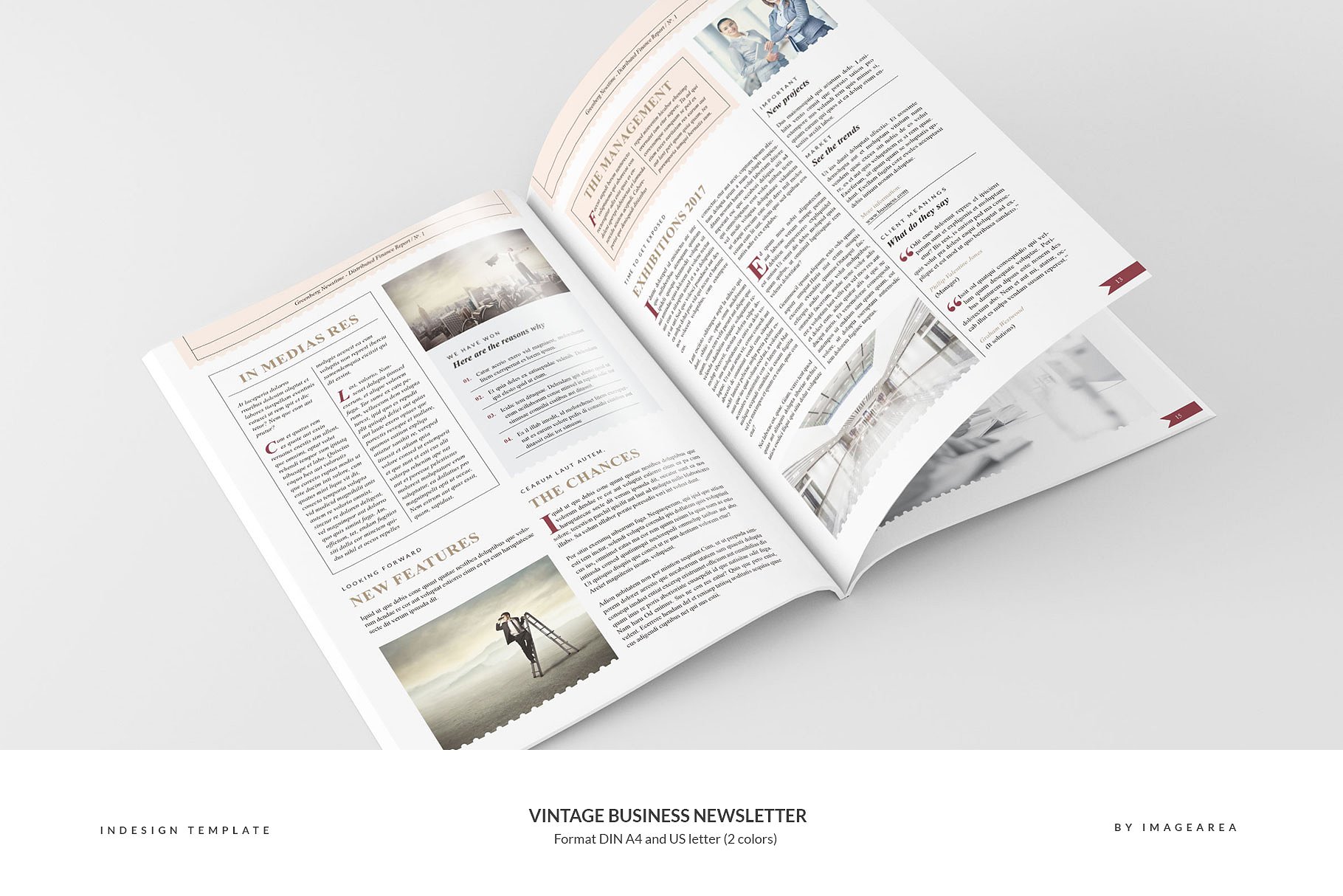 复古商业时事报纸样式通讯模板 Vintage Business Newsletter插图(8)