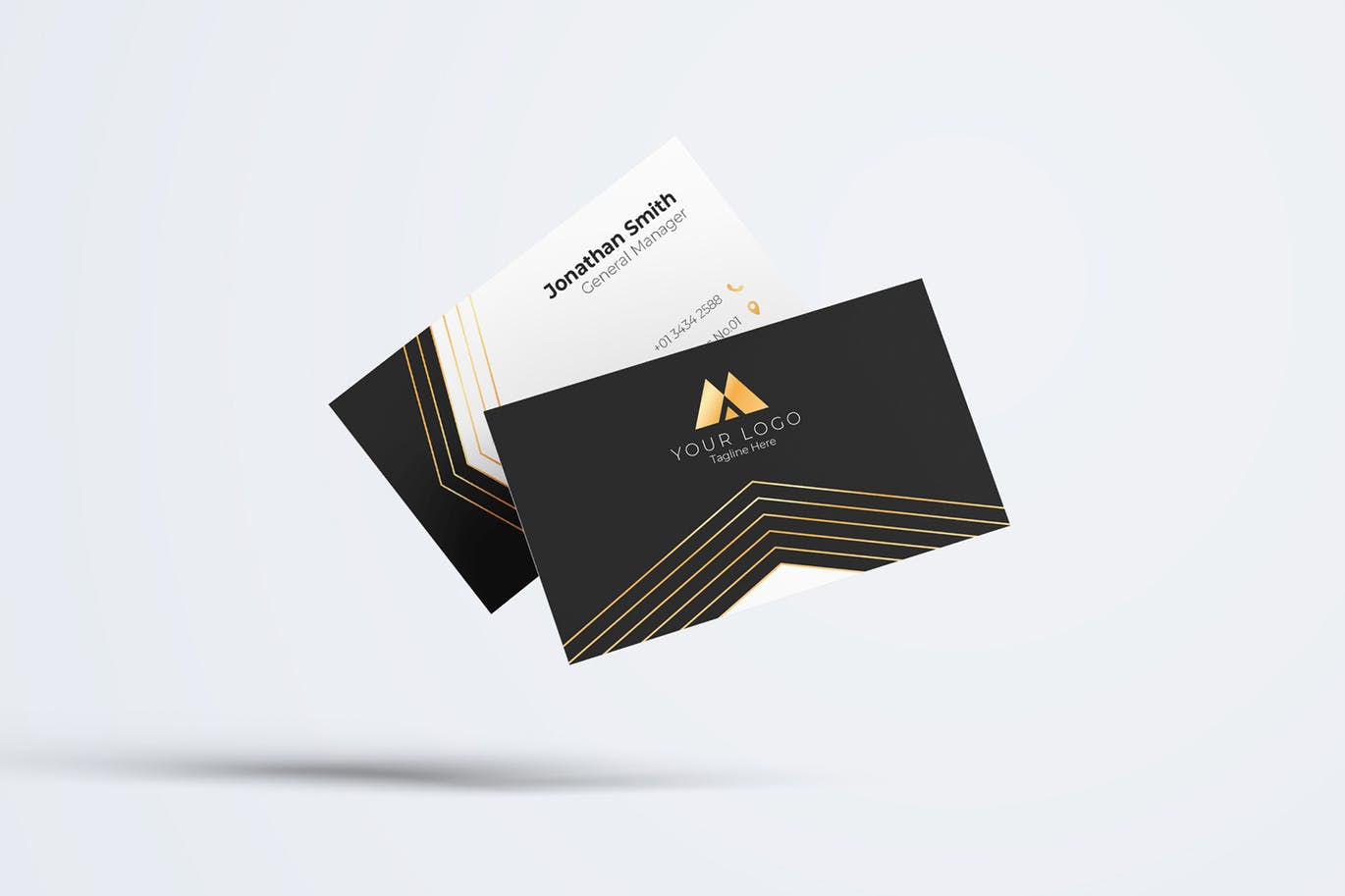 高端金箔线条设计风格企业素材库精选名片模板v69 Business Card Template.v69插图
