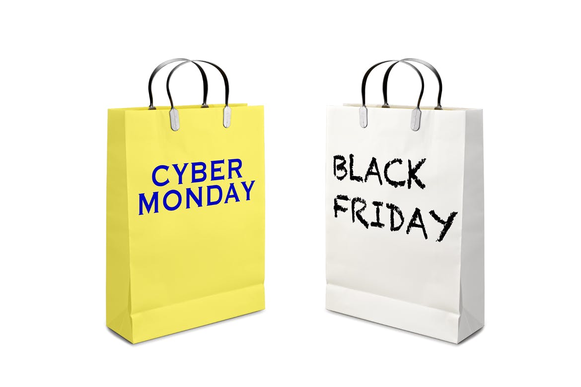 网络星期一/黑色星期五促销日购物袋设计样机01 Business days mockup_01插图(5)