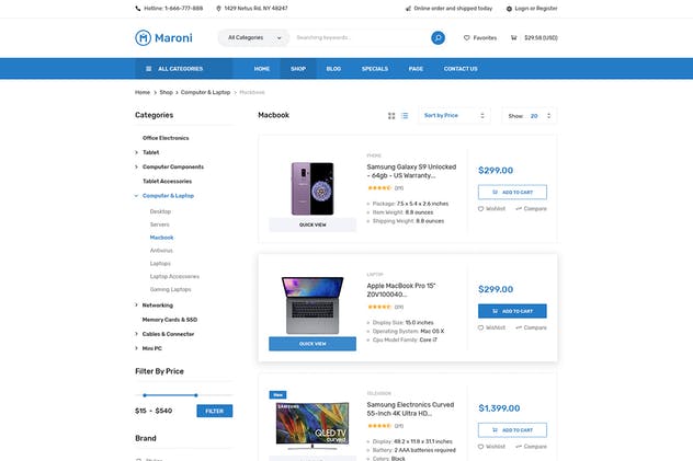 多用途电子商务网站设计UI套件 Maroni | Multipurpose Electronics eCommerce PSD Te插图(8)
