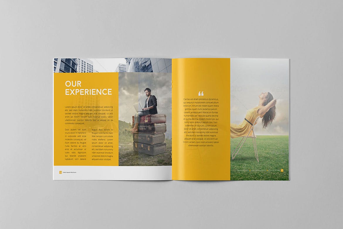 方形商务企业宣传画册设计模板 Square Business Brochure插图(8)