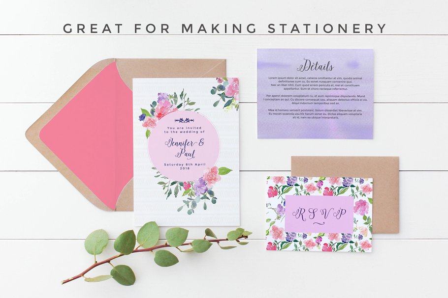 埃洛伊斯水彩花卉剪辑集 Elouise – Flower Clipart Set插图(9)