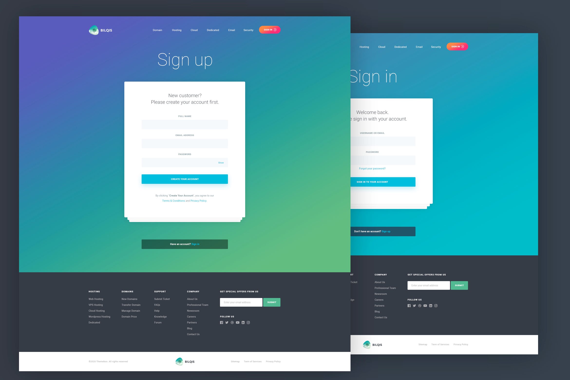 网站注册登录页面设计PSD模板 Signin Signup Page – PSD插图