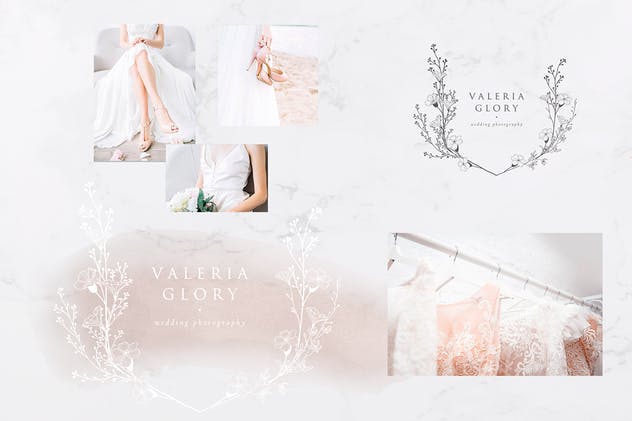 手绘花式单字字母和Logo设计素材收藏 Flowered Monogram & Logo Collection插图(6)