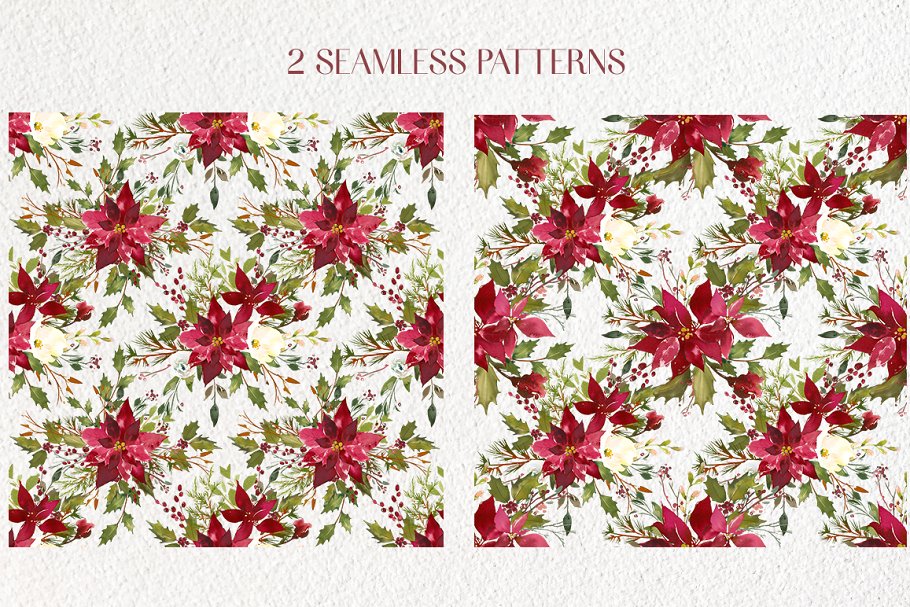 英式斯卡利特圣诞主题水彩素材包 Scarlett Christmas Watercolor Set插图(6)