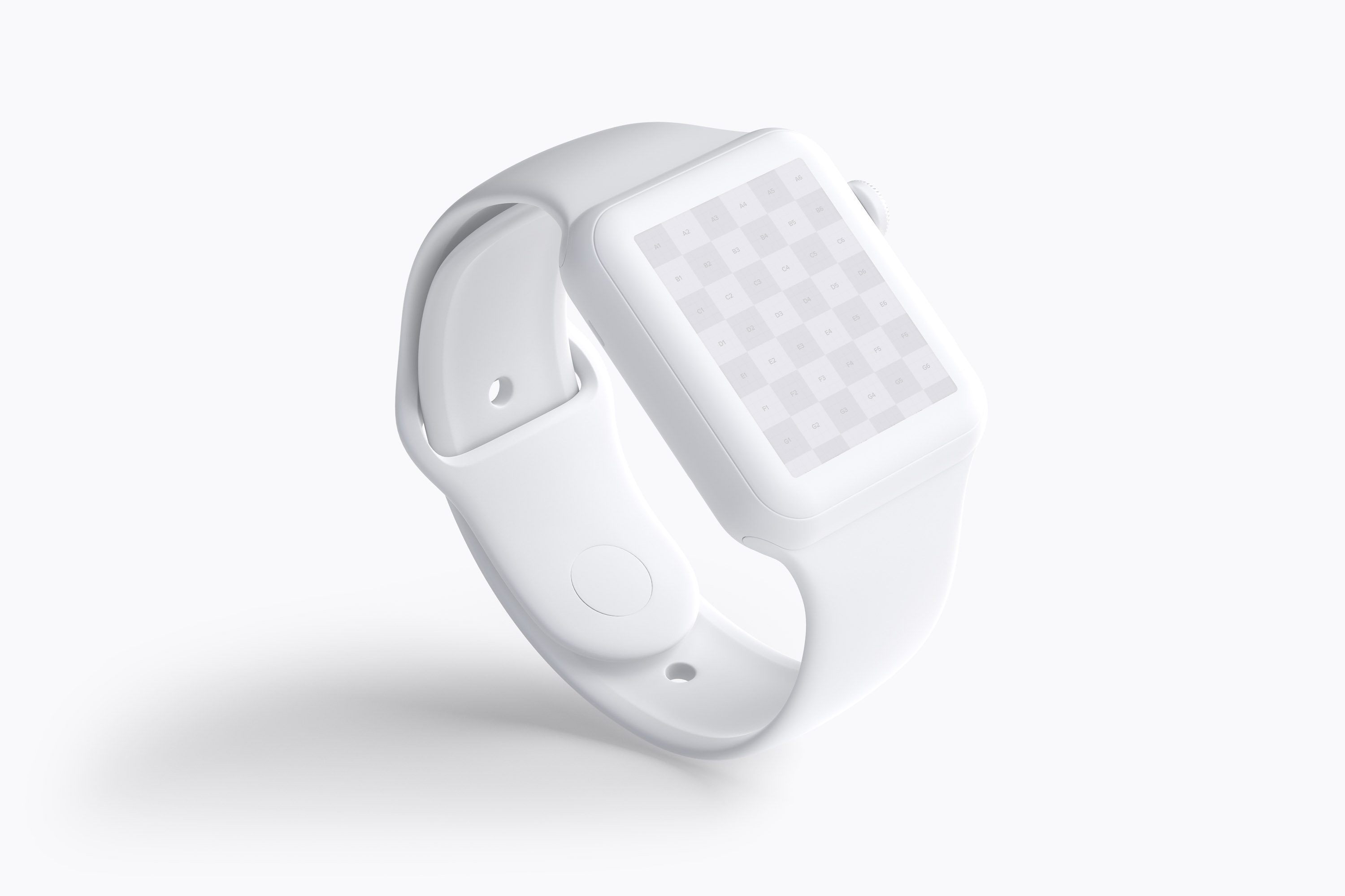 Apple Watch智能手表屏幕预览图样机01 Clay Apple Watch Mockup 01插图(4)