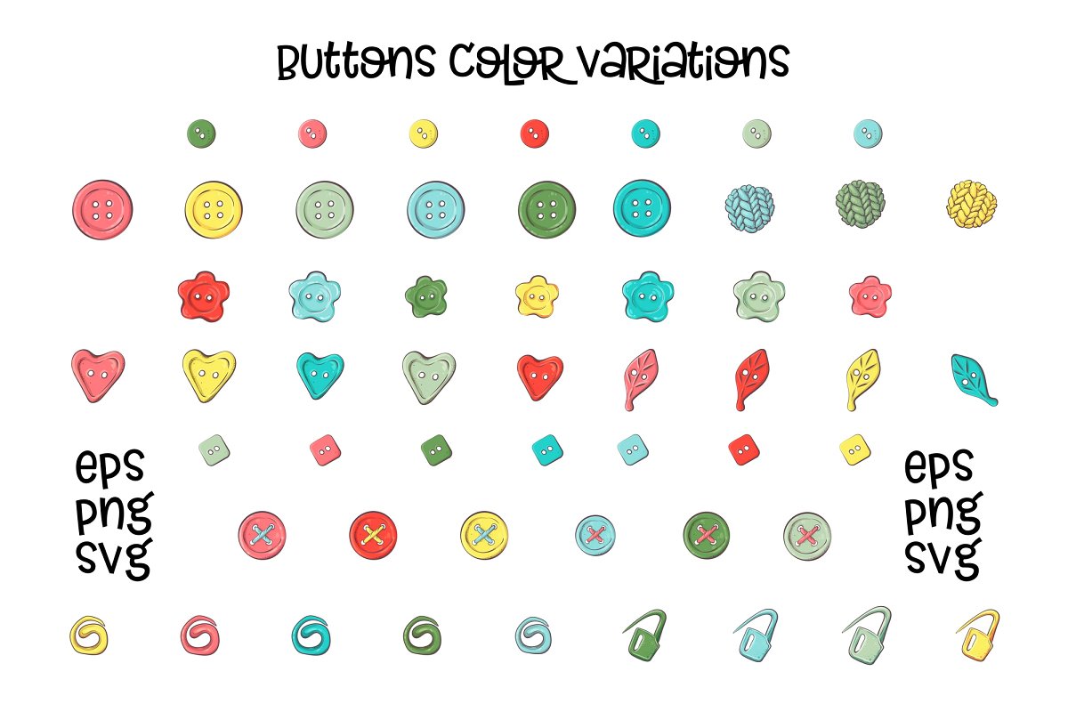 手工针织花卉/爱心矢量剪贴画合集插图(7)