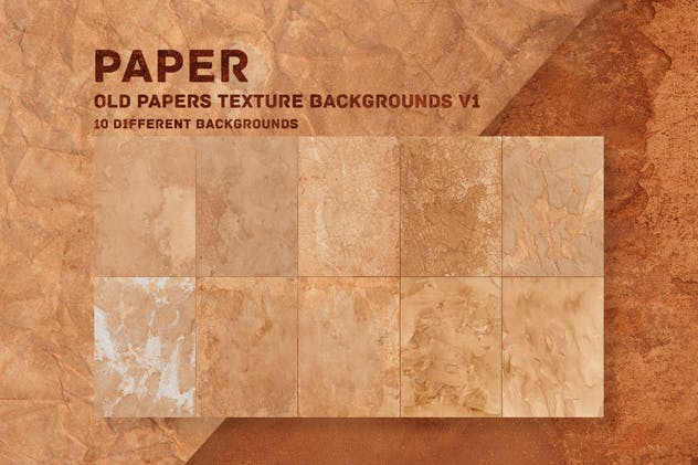 老旧复古纸张纹理背景套装v1 Old Papers  Texture Backgrounds V01插图(6)