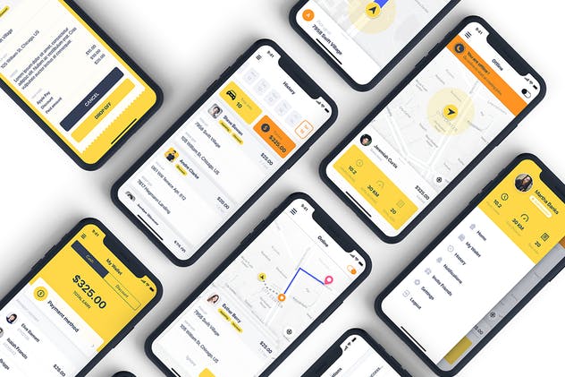 出租车打车软件APP应用UI设计套件 Taxi Driver Booking UI Kit插图(3)