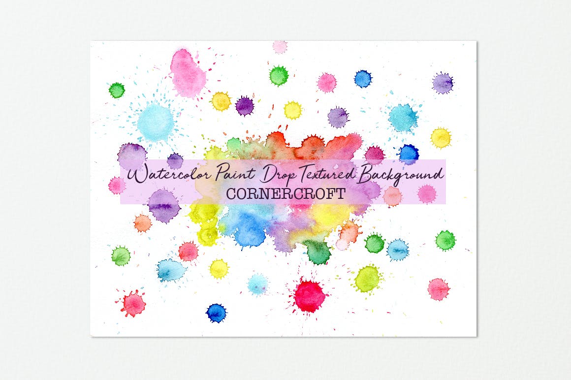水彩颜料水滴图案背景素材 Watercolor paint drop background插图(2)