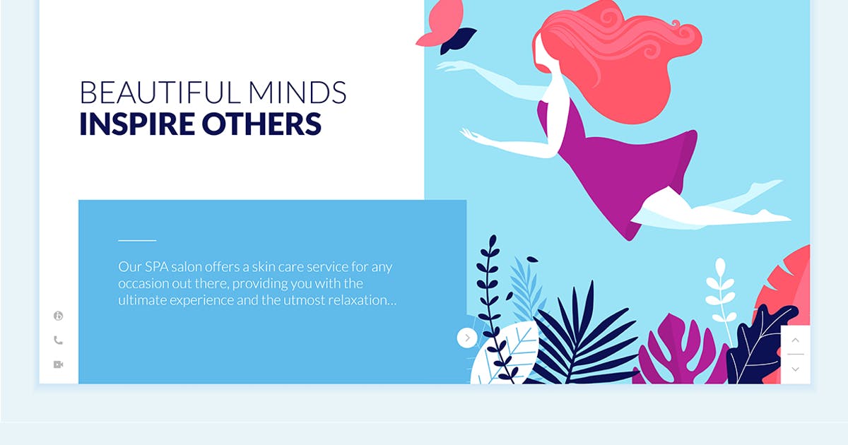 创意女性时尚主题网站设计概念插画素材 Beauty Web Page Design Template插图