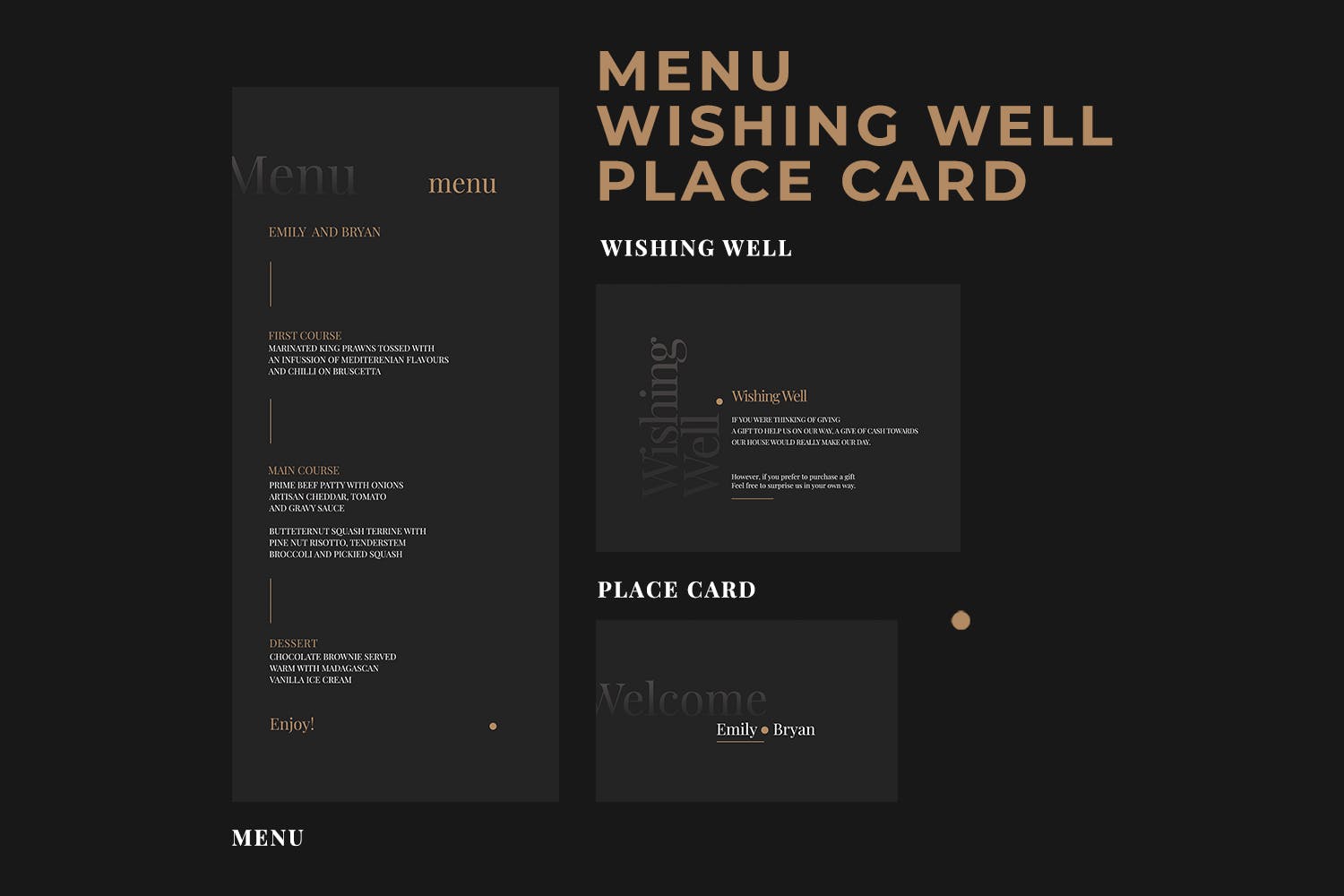 高端酷黑设计风格婚礼邀请设计套件 Wedding Invitation Suite – ELSEY插图(3)