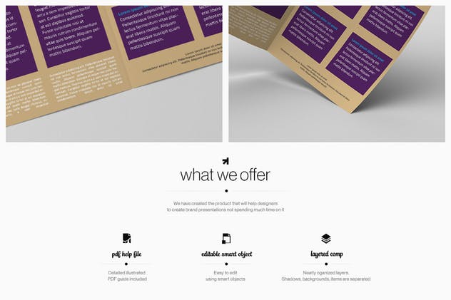 双折页企业宣传册样机 Bi-fold Brochure Mockup Pack插图(1)