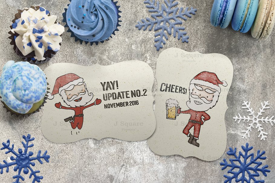 蓝色格调假日和光明节场景设计装饰元素 Holiday & Hanukkah Props in Blue插图(2)