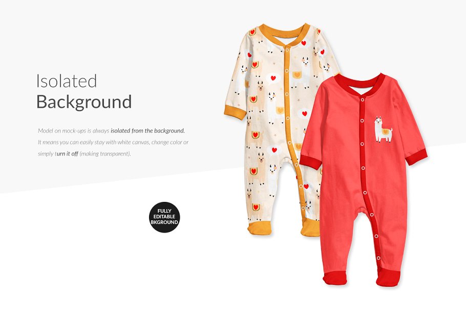 可爱家居连体睡衣服装样机模板插图(6)