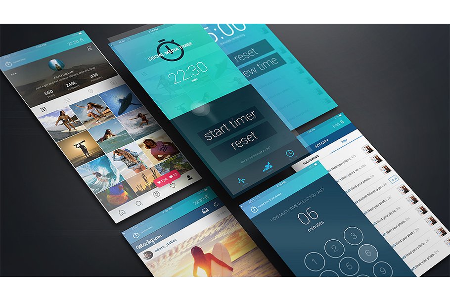 现代独特iPhone X浮动特效 UI设计展示PSD模型Mockups插图(11)