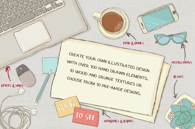 手绘插画风格场景设计素材包 Illustrated Scene Creator插图(1)